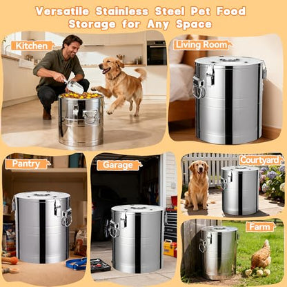 40lb Dog Food Storage Container, Airtight Stainless Steel - size: 40lb