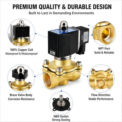 AC110V Brass Solenoid Float Valve, Automatic Water Level Control