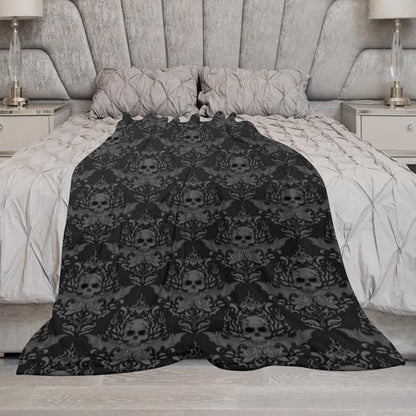 Gothic Skull Fleece Throw Blanket for Couch Adults Teens 40" X 50" - color: Gothic Skull, size: 40x50 inch