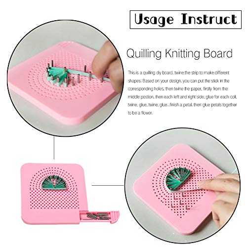 IMISNO DIY Quilling Kit with Paper Crimper, Tools&Strips for Beginners - color: pink