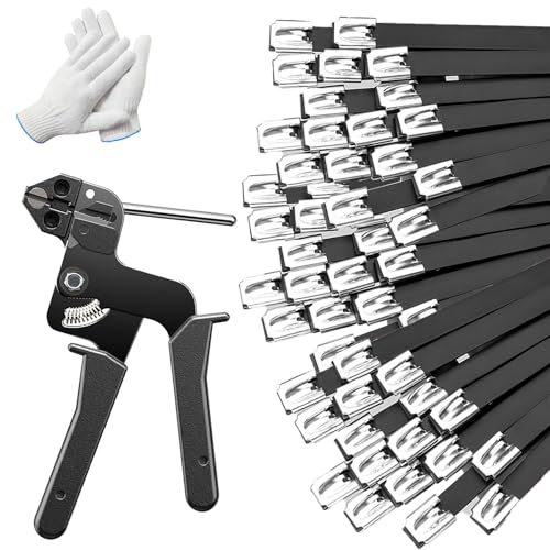 150PCS Cable Ties Kit, 11.8 Inch Heavy Duty Black Metal Zip Ties - color: Black, size: 150PCS 1.81x11.8 IN