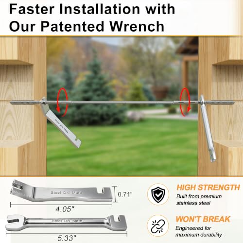 Cable Railing Hardware 1/8" T316 Swage Lag Screws for Wood Post 100Pack | Marine Grade T316 Stainless Steel, Right & Left Hand Thread for Stair/Deck Cable Railing Kits with Wrench, Steel DN Mate DM50 - color: Silver