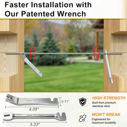 Cable Railing Hardware 1/8" T316 Swage Lag Screws for Wood Post 100Pack | Marine Grade T316 Stainless Steel, Right & Left Hand Thread for Stair/Deck Cable Railing Kits with Wrench, Steel DN Mate DM50 - color: Silver