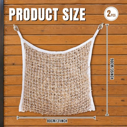 Slow Feed Hay Nets for Horses, Large Capacity Hay Bags, 2 Pack - size: 2PCS-White