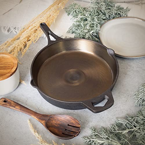 10-1/4 Inch Smooth Wasatch Pre-Seasoned Round Cast Iron Skillet - size: 10 Inch