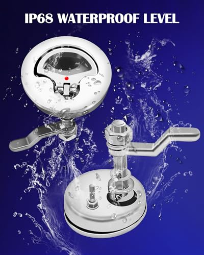 316 Stainless Steel Flush Latch Boat Deck Hatch Latch Marine Flush Twist Latch Fits 2" (51mm) Cutouts with Mounting Accessories