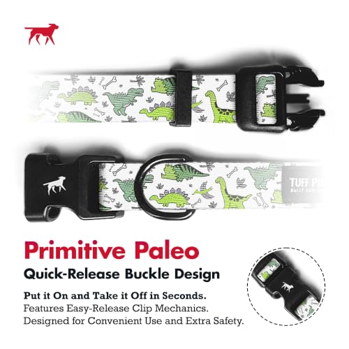 Tuff Pupper Premium Adjustable Dog Collar, Stylish Pattern Collars Designed in USA, Quick Release Buckle, Primitive Paleo Small (0.7 Inch Wide x 8-12 Inch Neck) - color: Primitive Paleo, size: Small