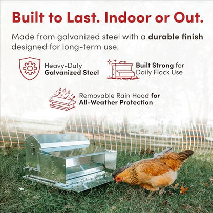 RentACoop Automatic Treadle Chicken Feeder - 25 lb Capacity - style: 25LB Treadle Feeder