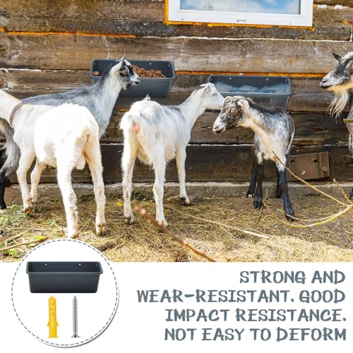 Wenqik 4 Pack Chicken Feeder,5 Quart Hanging Goat Waterer,Dark Gray - color: Dark Gray
