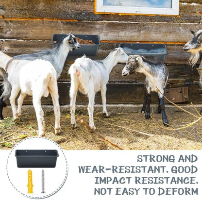 Wenqik 4 Pack Chicken Feeder,5 Quart Hanging Goat Waterer,Dark Gray - color: Dark Gray