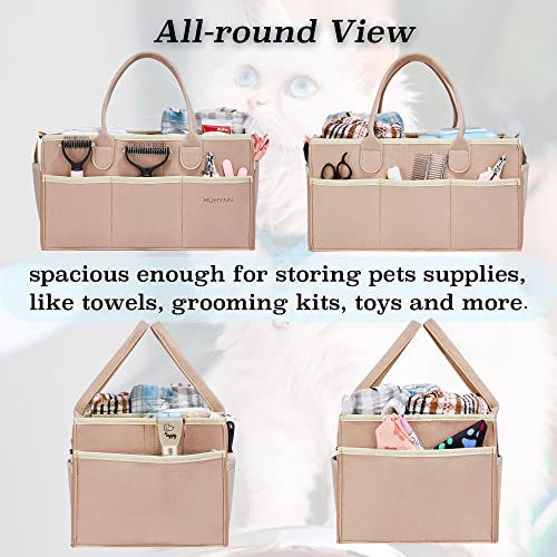 Pet Grooming Tote Bag, Dog Grooming Supplies Organizer Bag, Dog Grooming Bag for Travel Outdoor(BAG ONLY) (Khaki) - color: Khaki