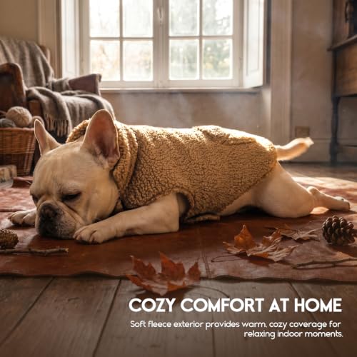 ASENKU Dog Winter Coat, Reversible Dog Jacket for Small Medium Large Dogs - color: Khaki, size: X-Small