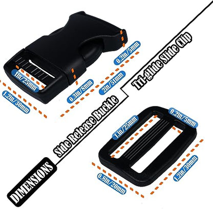 1 Inch Buckles Kit, 6 Buckles for Backpack Fanny Pack Belt Dog Collars. - color: 1 Inch Buckles