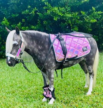 Star Point Horsemanship English Saddle Pads - color: Pink Holographic, size: Pony/Cob