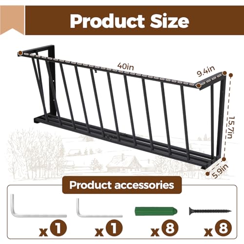 Lesolar Hay Feeder for Goats,40''Length/25 Gallon Hay Rack