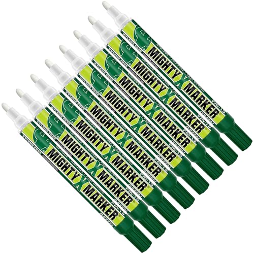 PM-15, Eco-Friendly Paint Marker, Alcohol-Based & Xylene-Free, Waterproof & Permanent, 10ml, 2.3mm Tip, 8 Bonus Tips, Made in USA, Green 8 Pack - color: Green