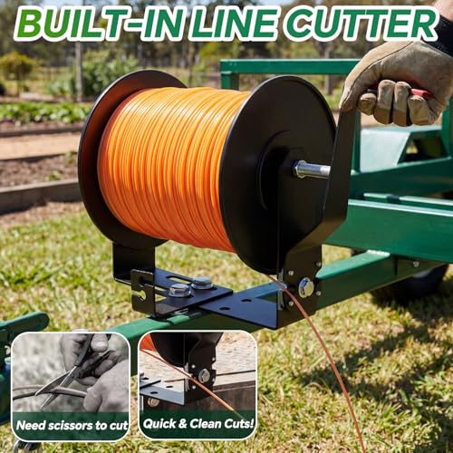Weed Wacker Line Holder Built-in Line Cutter Adjustable with (4.5"-8.6") Bracket Supports 3 and 5 Pound Spools for Landscape Trailer Organization Accessories