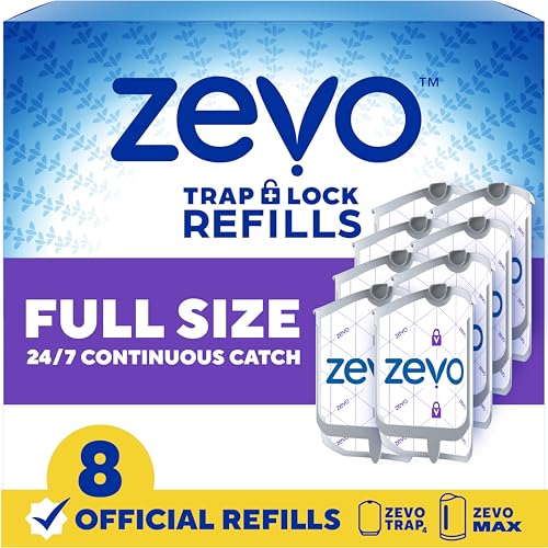 Zevo Flying Insect Trap Refill Cartridges for Fruit Flies & Gnats, 8 Count - style: 8 Refill Cartridges