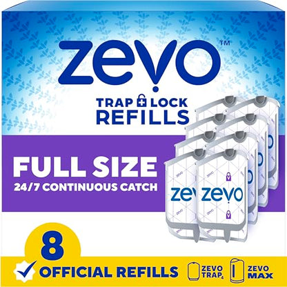 Zevo Flying Insect Trap Refill Cartridges for Fruit Flies & Gnats, 8 Count - style: 8 Refill Cartridges