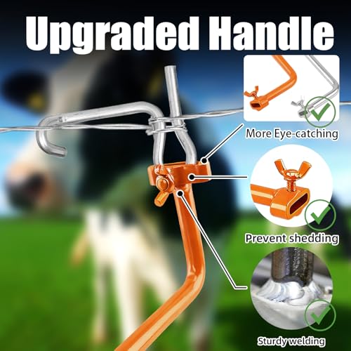 1Pcs Tighteners Handle,20 Pcs Fence Wire Tightener+40 Pcs Fence Wire Tightener Clips