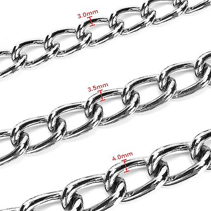 SGODA Metal Chain Heavy Duty Dog Leash, 4 ft x 4.0 mm Blue - color: Blue, size: 4 ft x 0.16 in