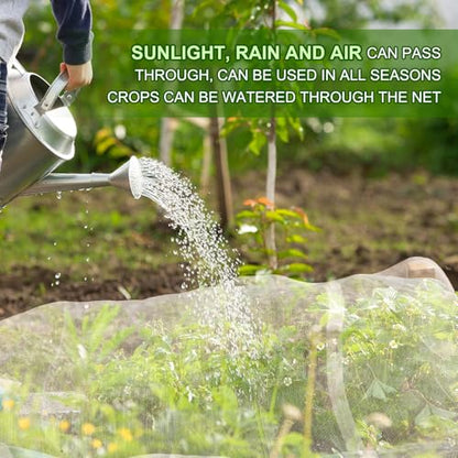 Jevrench 4 x 50 ft Garden Netting Row Cover, Ultra Fine Mesh for Plants | Protective Plant Netting for Gardens, Raised Beds and Greenhouses, Mesh Cover for Vegetables, Fruit Trees and Flowers - size: 4ft x 50ft
