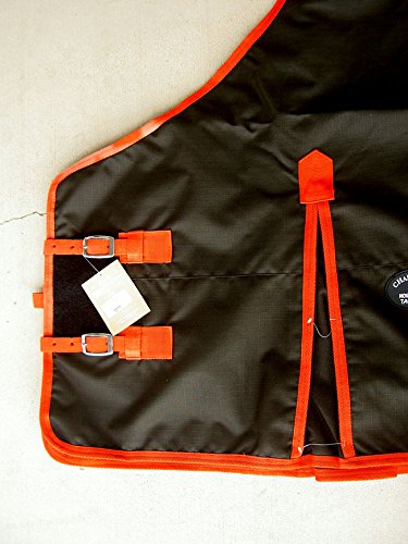 Challenger 1200D Turnout Rain Horse Sheet Light Winter Blanket Black 308G - color: Black Red Trim, size: 70"