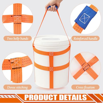 1 Pcs Bucket Sling with Bands for 5 Gallon Bucket Strap Harness Webbing Sling Lifting, 200lbs Capacity