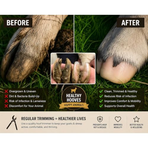 Goat Hoof Trimmers and Farrier Shears – Versatile Hoof, Wire, and Pipe Cutting Tool for Livestock– Silver (1pack) - style: Silver-Black 1pack