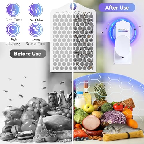 Qualirey 25 Pack Flying Insect Trap Refill Compatible with LiBa/PIMAG/Onsinn/Fly Trap Indoor, Sticky Glue Cards, Bug Catcher Refills, Glue Boards Refill for Insect Bug Mosquito Gnat Fruit Flies