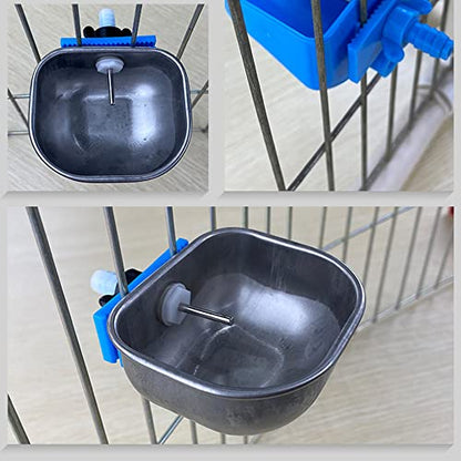 Rabbit Water Dispenser - Automatic Bunny Water Nipple Drinker Feeders, 2.36'' Stainless Steel Metal Bowl for Cages Watering System Breeding Equipment