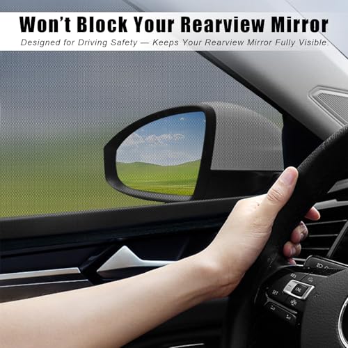 Car Window Shades, Privacy Blackout Curtain for Front Side Window, 2 Pack Stretchable Sun Blinds for Driver and Passenger, Baby, Foldable UV Blockers for Camping, Fit for Most Cars SUV Truck - size: Front Window