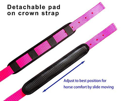T TEKE Adjustable Horse Halters by Heavy Duty Soft Nylon, Padded with Anti-rubbing Waffle Neoprene on Both Crown & Nose - color: Purple, size: XS Pony