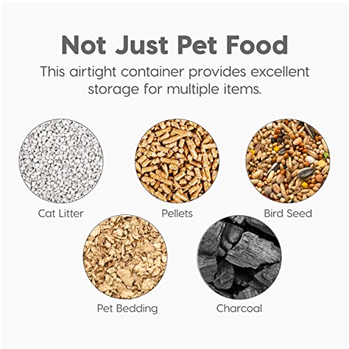 IRIS USA Dog Food Storage Container, Up to 25 lbs, Black, Made in USA - color: Black, size: 25 lbs
