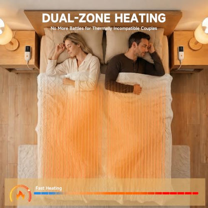 Heated Blanket King Size, Soft Plush Electric Blanket,Beige - color: Beige, size: King