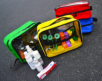Lightning X Products Premium Color Coded Organizer First Aid Kit Accessory Pouches - Extra Large - Zippered Bag with Transparent Window - Set of 4 for EMT, Trauma, IFAK Medic Kits