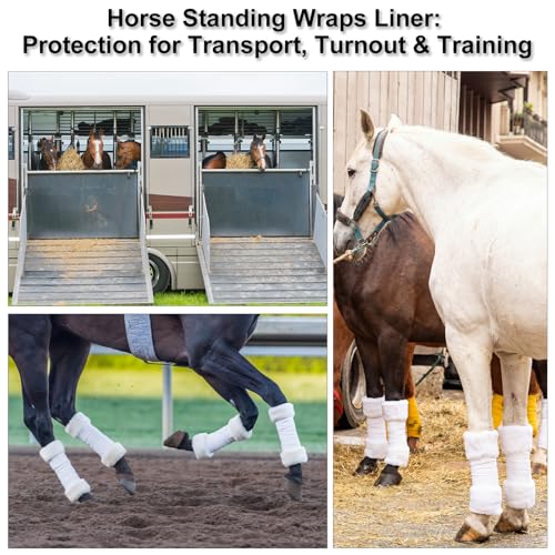 Abbylike 12 Pack Cotton Horse Leg Wraps Liner 14"x 36" Soft Breathable No Bow Wraps for Horses Standing Horses Sheep Stall Wrapping & Trailering - size: 14"X 36"