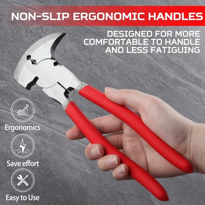 SPEEDWOX Multi Tool 9.5-Inch Fencing Pliers With Hammer Fence Cutter Nail Puller Wire Cutting Hammer Head Pliers - style: 9.5" Fence Pliers
