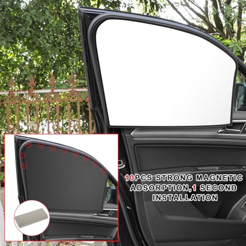 4 PCS Car Window Shades, Magnetic Light Blocking and UV Protection Privacy Shades, Car Window Screen for Baby, car Sunshade for Camping, Napping, Sleeping, Breastfeeding (Silver) - color: Silver