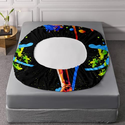 Black Basketball Full Bedding Sets,1 Fitted Sheet+2 Pillowcases. - color: Color-black, size: Full