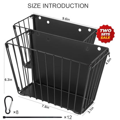 2PCS Rabbit Hay Feeder with Heavy-Duty Metal Frame Guinea Pig Hay Feeder for Rabbits， Bunny, Guinea Pigs, Chinchillas， 9.6x4.5x6.3 inch - color: Black-2PCS