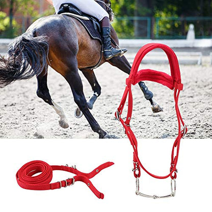 Horse Bridle Reins, Adjustable Horse Bridle Rein Harness Headstalls Removable Snaffle with Soft Cushion