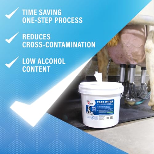 Milk Check - Teat Wipes 7" x 8" [PAIL - 700 wipes] - size: 700 Count (Pack of 1)