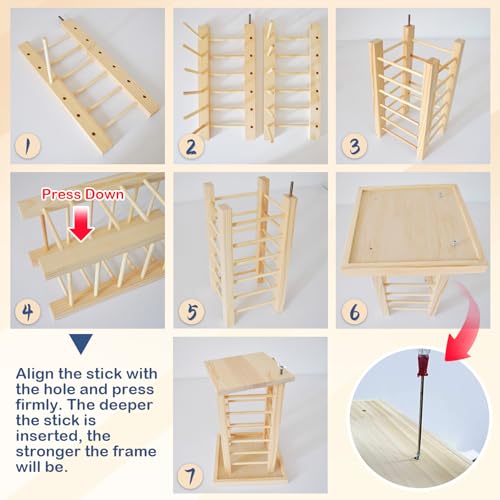 Rabbit Hay Feeder Wooden Bunny Hay Rack Guinea Pig Feeding Manger Standing Rabbits Grass Holder Small Animals Less Waste Food Dispenser for Chinchillas Hamsters Bunnies Gerbil