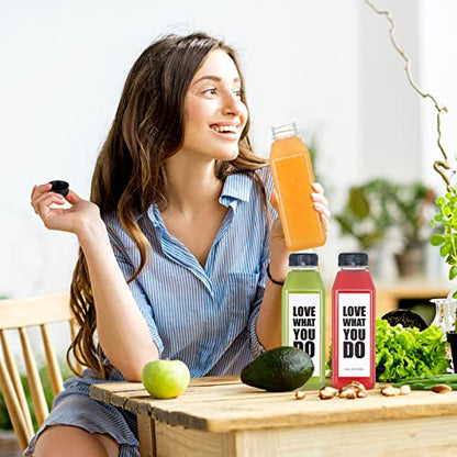 Fhxtcygj 30pcs Juice Container with Lids, 16oz Plastic Bottles with Caps - color: 30pcs 16oz