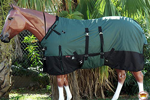 HILASON 69In Hunter Green Waterproof Winter Horse Blanket 600D - size: 69 In