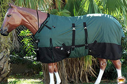 HILASON 600D Waterproof Winter Turnout Blanket Hunter Green 81in - size: 81 In