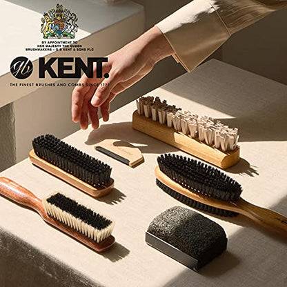 Kent CC20 Double Sided Cherrywood Clothes Brush and Lint Remover, Firm Side for Dust and Dirt, Soft Side for Gentle Brushing for Keeping Fabrics Free from Fibres, Fluff and Pet Hair, Made in England - style: CC20