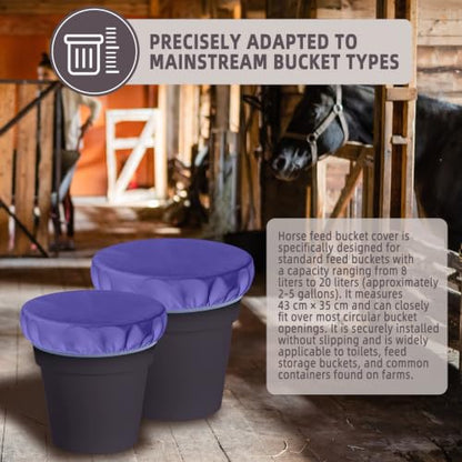 2-5 Gallon Horse Bucket Cover, Waterproof Horse Feed Bucket Cover, Lightweight and Easy to Use (Excluding Bucket, Purple) - color: Purple