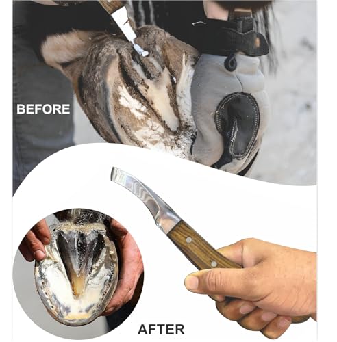 Farrier Hoof Knives Set–Professional Left & Right Handed Hoof Trimming Knives with Razor Sharp Stainless Steel Blades,Ergonomic Design for Precision Hoof Care for Farriers&Equestrians